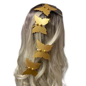 Gold Batwings Hair Clips Barrettes Set of 5PC NEW